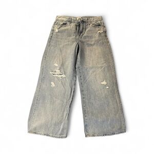 NWOT Pistola Distressed Wide Legged Cropped Jeans